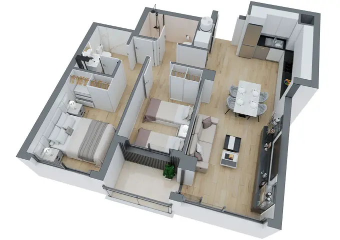 Edificio Norte 17 Типология B1