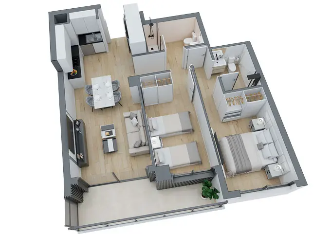 Edificio Norte 19 Типология B3