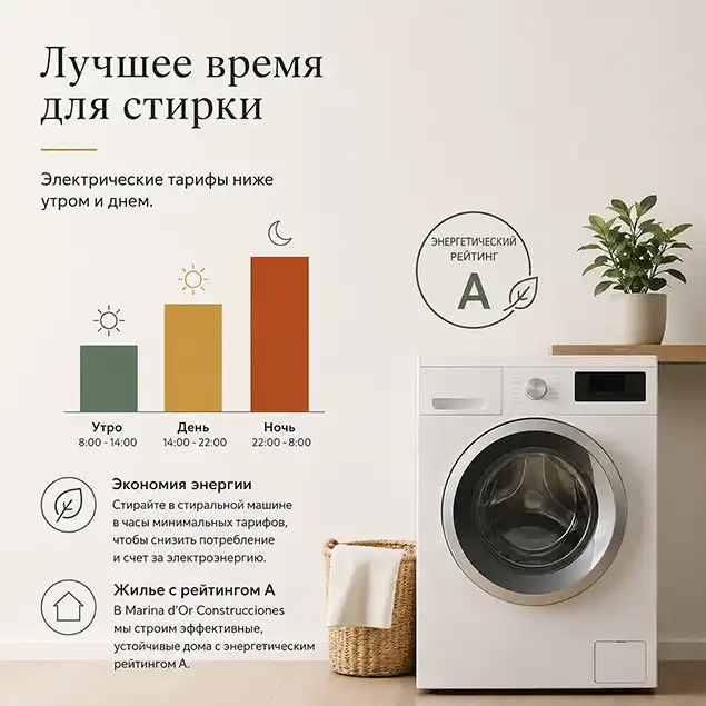 Когда сегодня включить стиральную машину? 1 El mejor moemnto para poner la lavadora